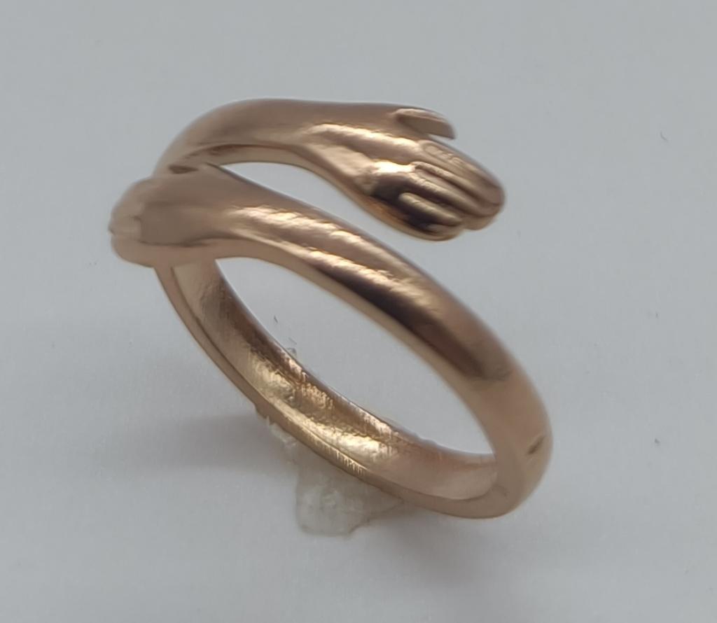 Romantic Love Hug Carved Hand Rings Creative Love Forever Opening Finger Adjustable Hand Ring for Women Men Jewelry Gift