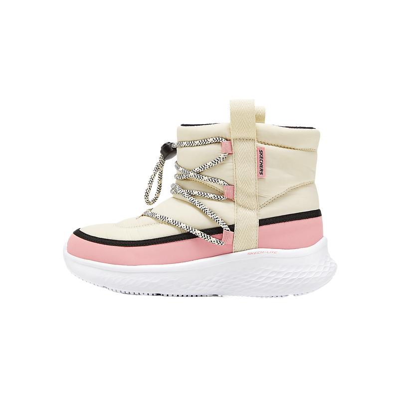 Skechers Kids Comfortable Soft Lightweight Versatile Outdoor Casual Mid-Top Boots Kids boots Beige Pink 303464L-NTBK 30