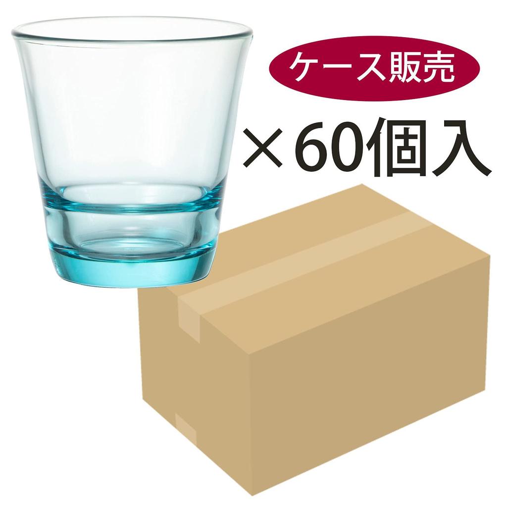 Стакан Toyo Sasaki Glass Free Spash Aqua Blue 210 мл, набор из 60 шт. Сделано в Японии, можно мыть в посудомоечной машине, небьющийся, стеклянный стакан, коммерческий стакан