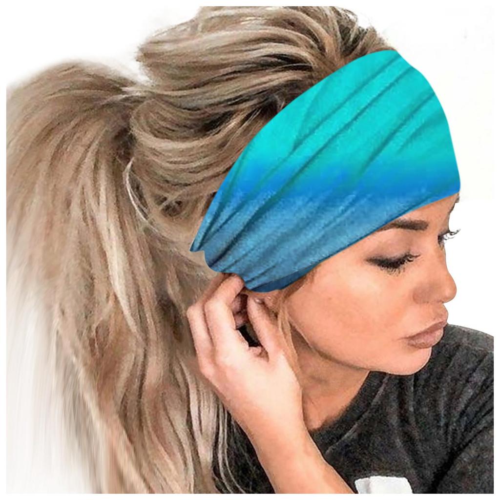 Women's Printed Headband Sports Hair With Wide Edge Yoga Headband Soft Hair Band Headdress Bundle Hair Band