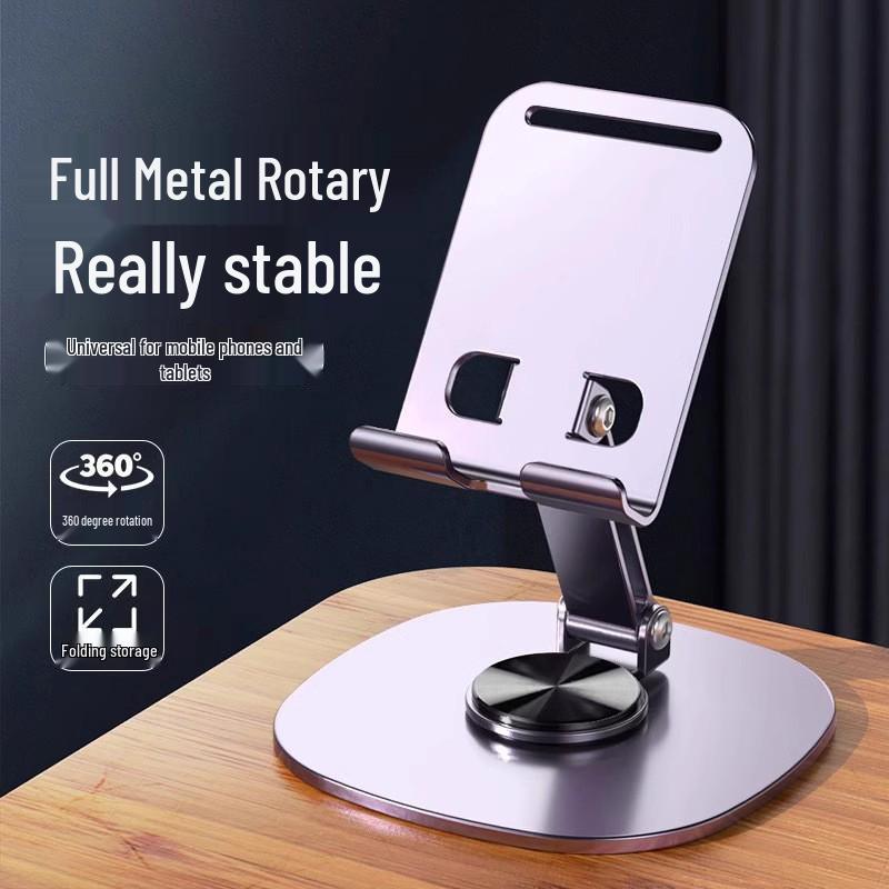 Adjustable Foldable Rotatable Metal Desktop Stand for Phone/Tablet Premium Purple [Upgraded Metal] 720° Rotation