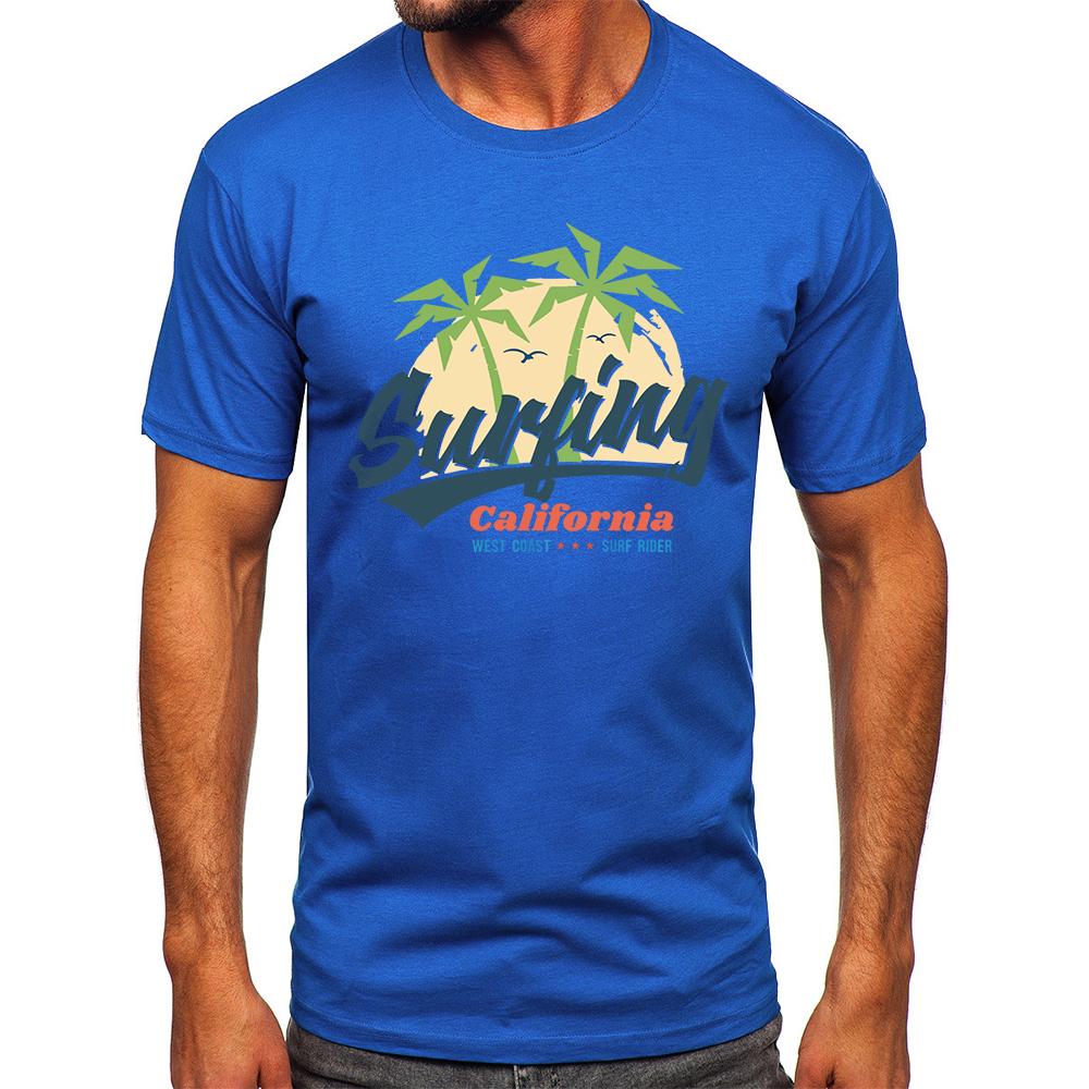 Cotton Surfing California Holiday Printed 100% Cotton Classic Vintage Y2k T-Shirt for Men Women Sportswear Tops Tees