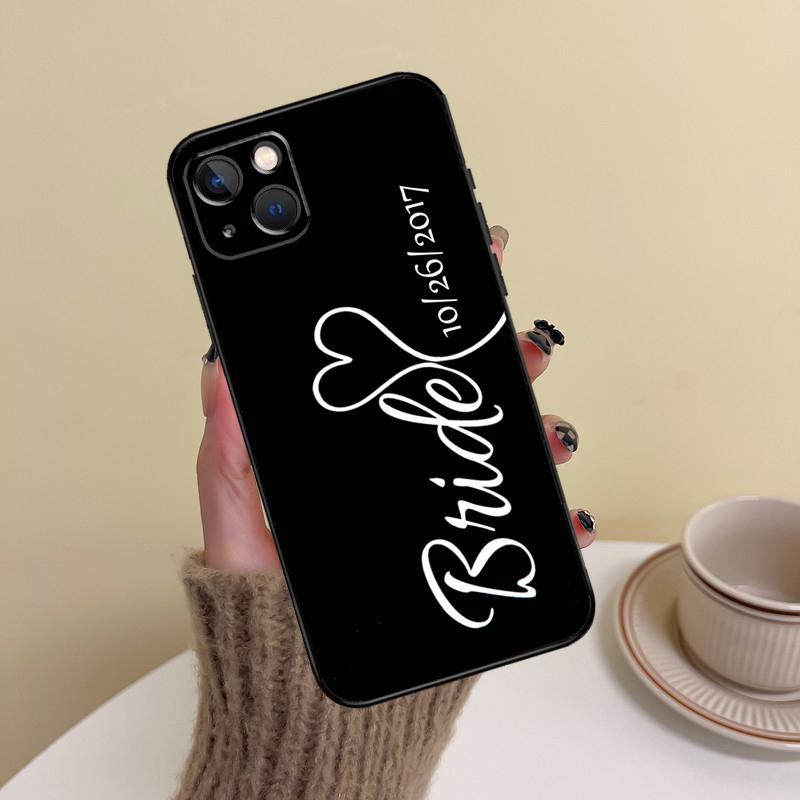 

Personalised Wedding Mrs To Be Bride Phone Case For iPhone 15 14 13 12 11 16 Pro Max Mini X XS XR Max 7 8 Cover Funda iPhone 16