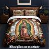 Virgin Mary Theme Custom Text Or Name 3Pcs Bedding Set,1 Flat Sheet & 2 Pillowcases Personalized Home Bedding