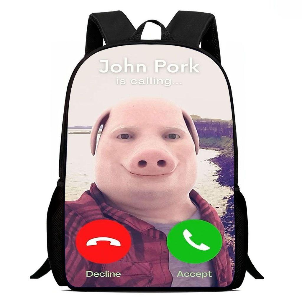 Plecak Szkolny Johnpork Bóg Świń Z Nadrukiem Geometrycznym Dla Nastolatków I Uczniów