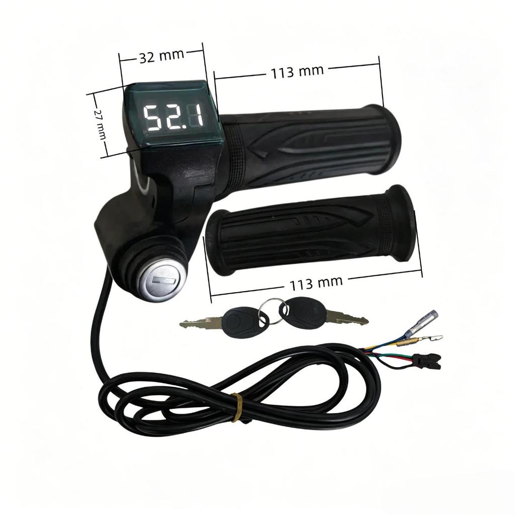 White Display Speed Control Throttle Grip Lock 12V-96V Universal Voltage for Electric Scooter