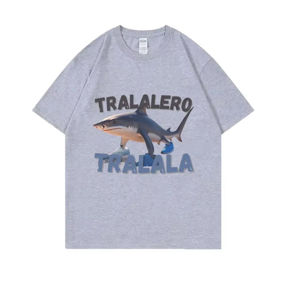 

Tralalero Tralala Funny Shark with Shoes Meme Tshirts Unisex Women Casual Cotton Vintage T Shirt Hilarious Brain Rot Memes T Shirt 4XL