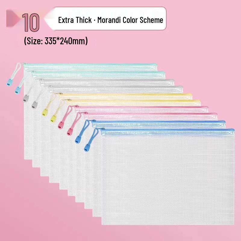 A4 Transparent Waterproof Zipper Document Bag for Exams and Office Use