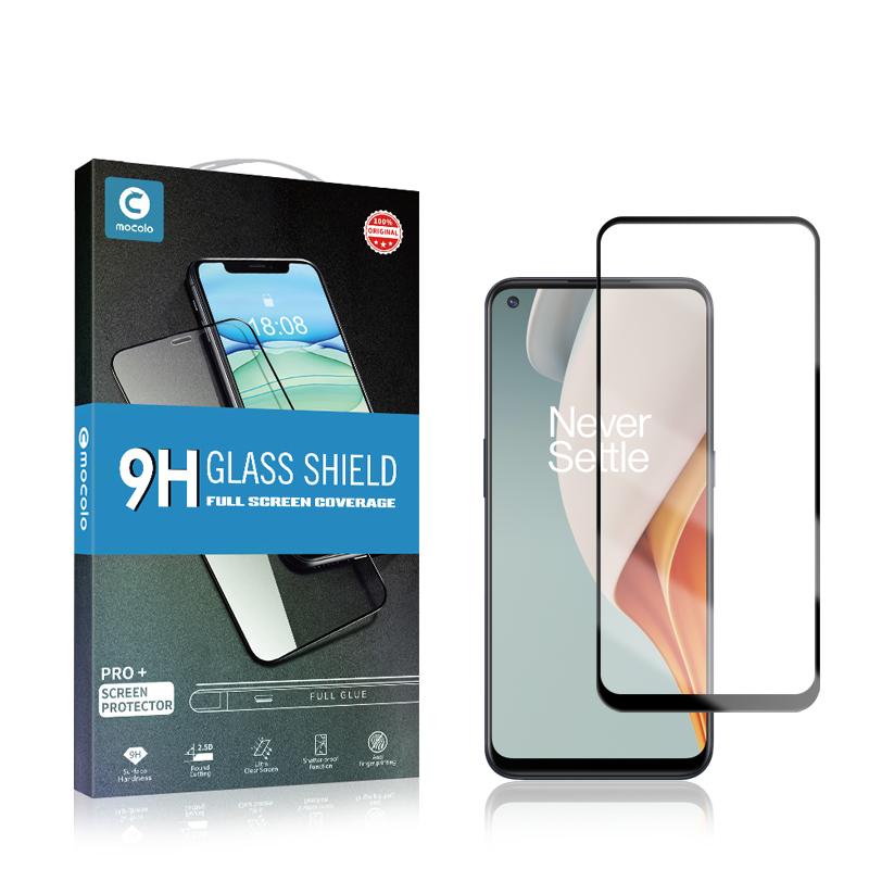 MOCOLO Silk Printing Tempered Glass Screen Protector for OnePlus Nord N10 5G,Full Covering Full Glue Solid Defense Film