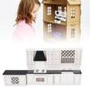 Dollhouse Kitchen Cabinet Set 1/12 Birch Wood Miniature Bar Counter For Dolls House Decoration