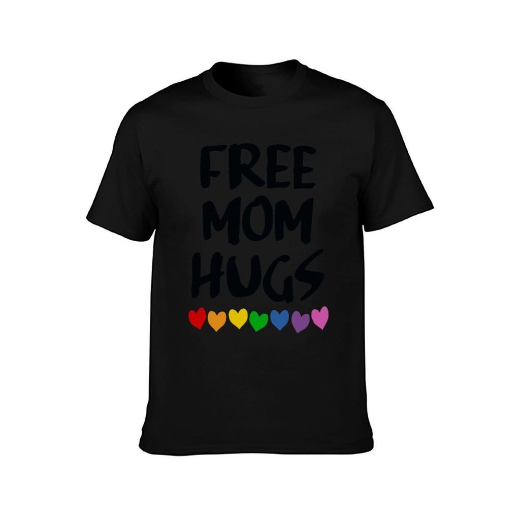 FREE MOM HUGS TShirt Comfortable Basic Crew Neck Tee