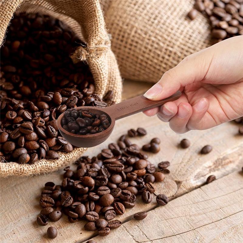 A03F-Walnut Wooden Coffee Scoop For Jars, Coffee Scoop For Ground Coffe Handmade Tablespoon Measuring Spoon For Coffe Beans