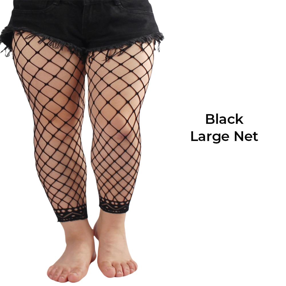 Damen Netz-Knöchelsocken ohne Füße Übergröße Hoher Bund Hohe Dehnbarkeit Große Größe Netz-Leggings Strümpfe Können 100kg Tragen Weight 60-100kg