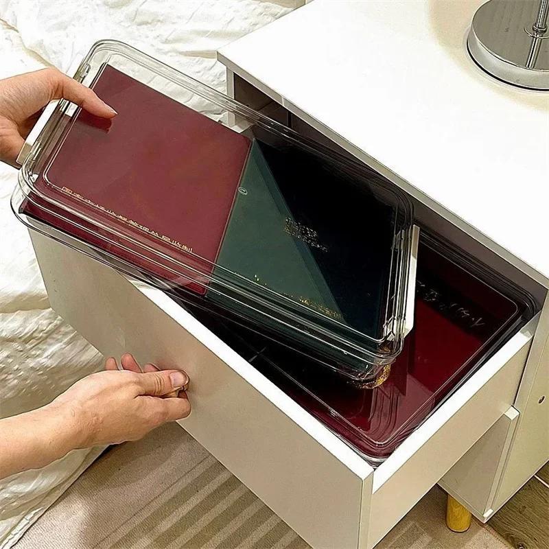 Acryl Transparent Desktop Papieraufbewahrungsbox A4 Akten Dokument Prüfungsunterlagen Organizer Haushalt Staubdicht Kartenhalter Etui