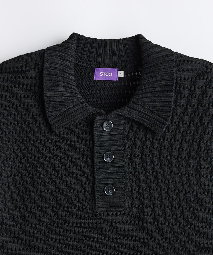 STCO Collar Crochet Knit_Black (Oversized)_Sktxb72Osb