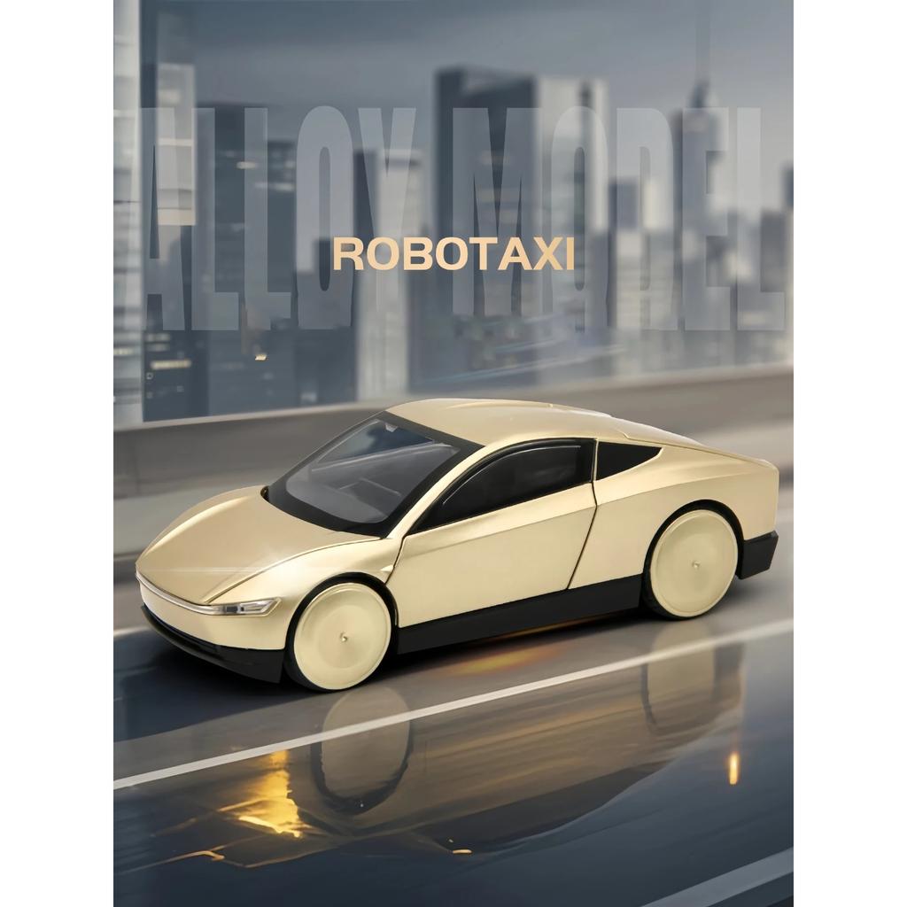 1/32 Tesla CyberCab Robotaxi Alloy Driverless Taxi Car Model Diecast Metal New Energy Car Vehicles Model Sound and Light Kids Toy Gift