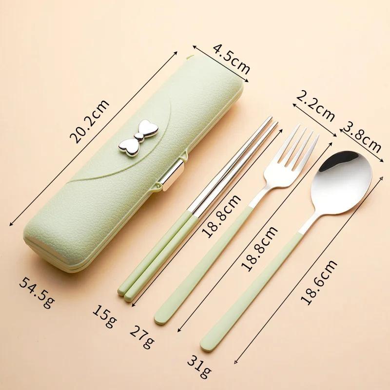 2/3 Pieces Stainless Steel Flatware Portable Reusable Cutlery Set Travel Utensils Set with Case,for Camping and Offic