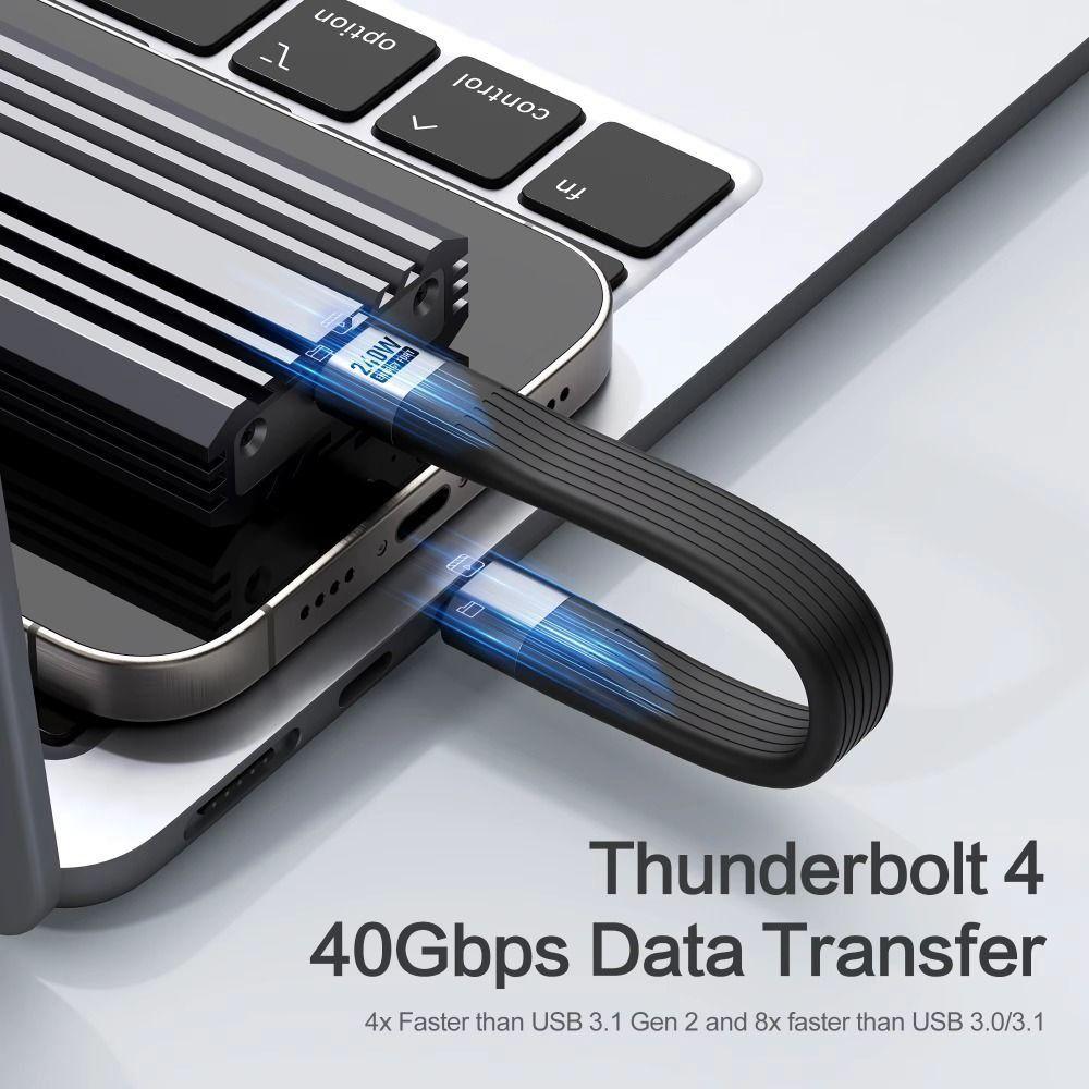 TPE Type C Data Cable Lightweight Data Transfer Line Keychain USB 4 Cable Charger Adapter