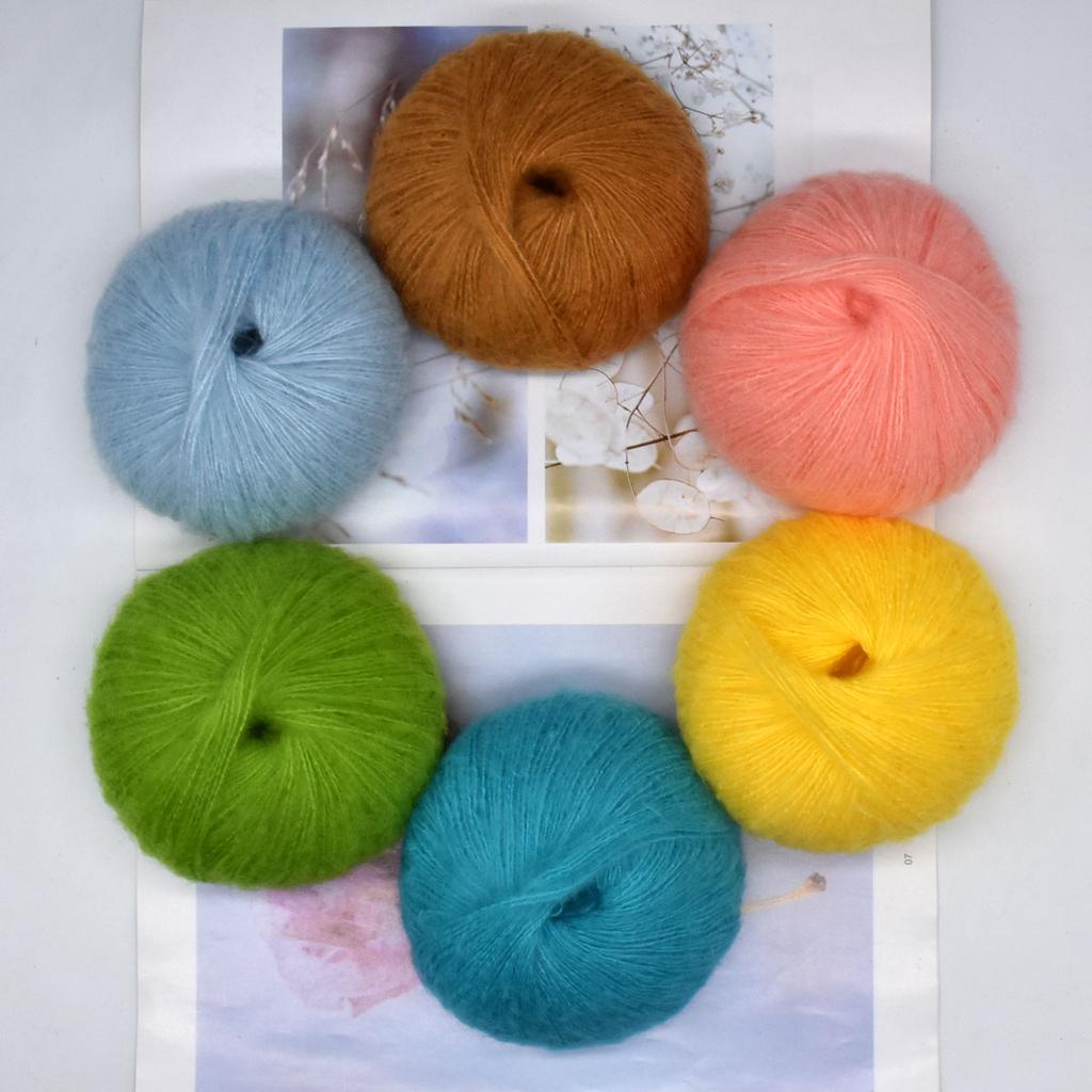 6pcs 150g/5.28oz Mohair Yarn Blend - Ultra Soft Luxury Yarn for Knitting & Crochet DIY Recycled Cotton Yarn for Home Decor Craft Raffia Yarn Supplies