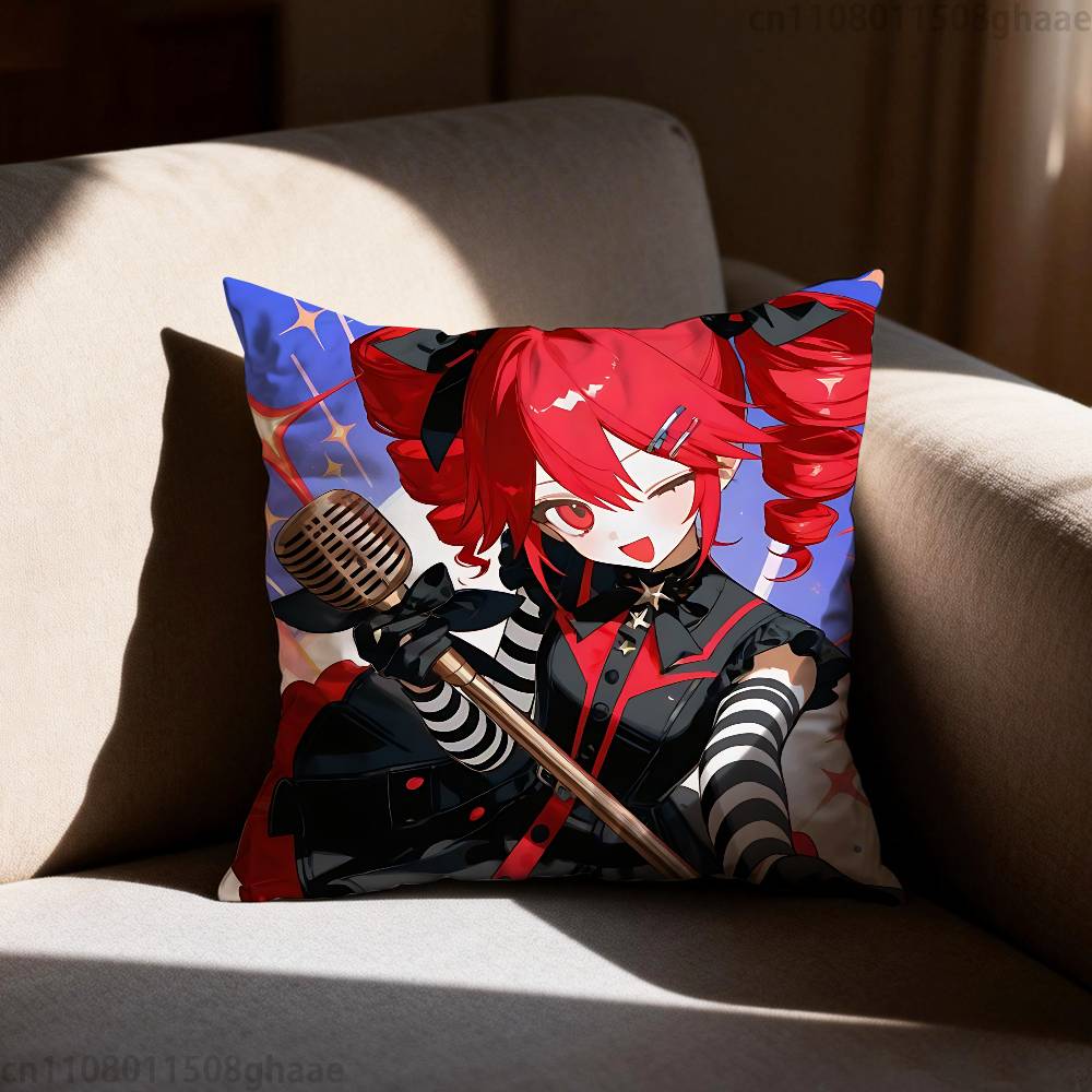 Virtual Singer KKasane Teto Pillow Case Antidustmite Pillowcase Invisible zipper silky short plush Sofa cushion cover