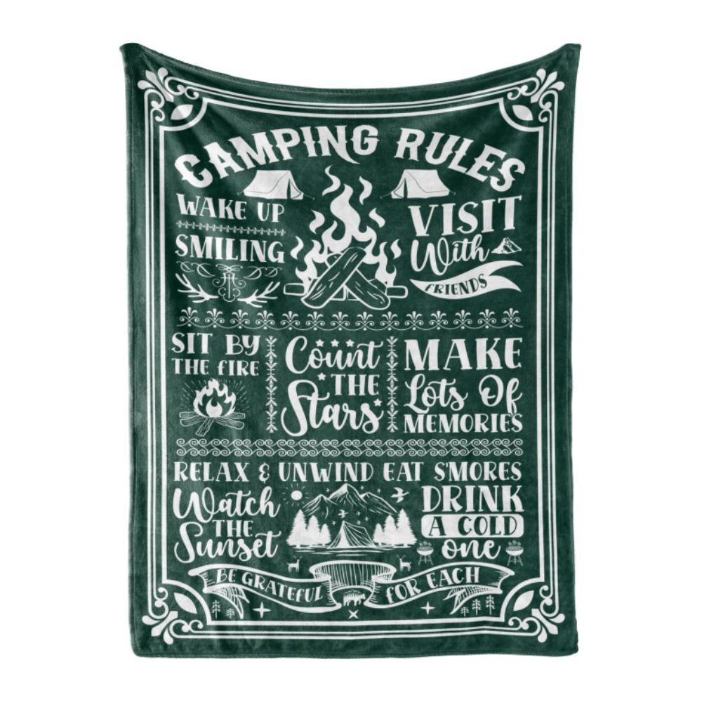 Camping Series Green Tree Printed Blanket Men'S And Women'S Four Seasons Available Soft Blanket Flannel Blanket