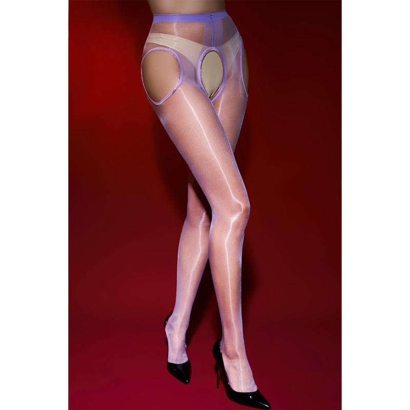 Stockings Female Four-Sided Hollow Sexy Aurora Glossy Pantyhose Ultra-Thin Transparent Seamless High Elastic Sheer Sockings