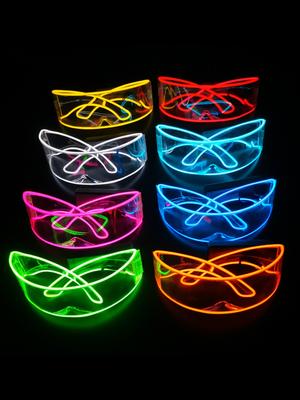 Cool Technology Luminous Glasses LED Disco Dancing Luminous KTV Bar Electric Syllable Atmosphere Props Without Batteries.