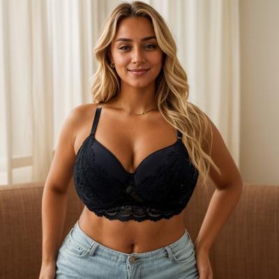 Europäische und amerikanische Übergröße Dünner Stil Schöner Rücken Sexy Übergröße Unterwäsche mit Bügel Push-Up-BH