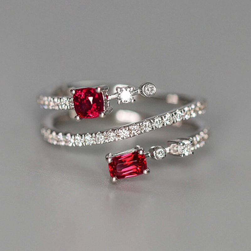 

Huitan Noble Red Cubic Zirconia New Women Rings for Vintage Party Temperament Elegant Lady Finger-ring Anniversary Gift Jewelry 6