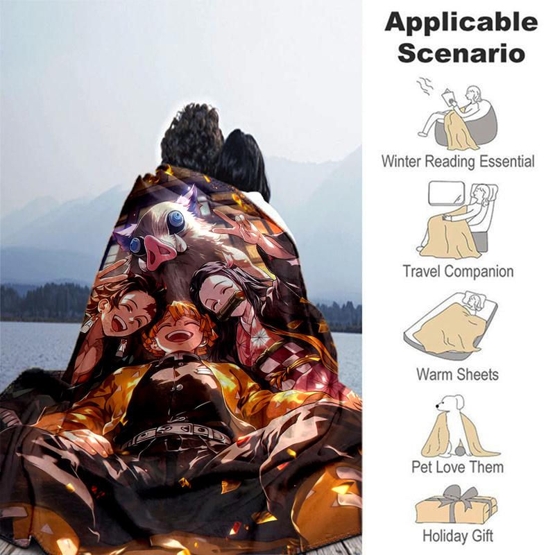 1pc Anime Characters Throw Blanket, Cute Home Decor for Couch, Bed .B057