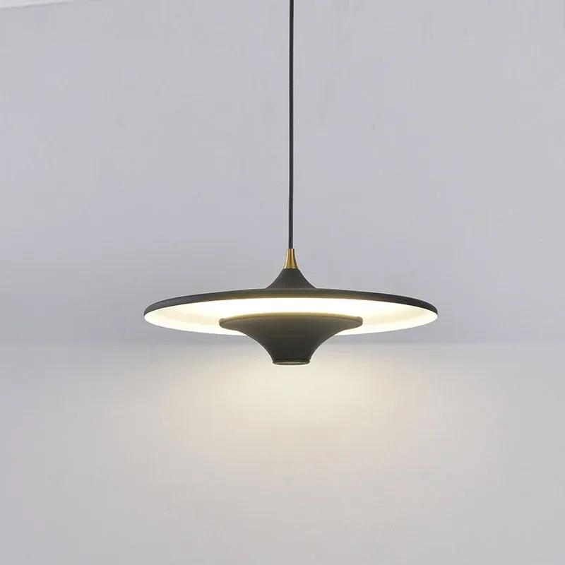 

Красочные светодиодные подвесные светильники Обеденные столы Бары Письменные столы Летающие тарелки Люстры Спальня Прикроватное освещение Подвесные светильники 35x35x12cm&Warm White чёрный