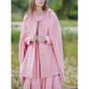 Wish Amazon Fall and Winter Women's Loose Hooded Button Faux Wool Loose Cape Tops Inverness Cloak
