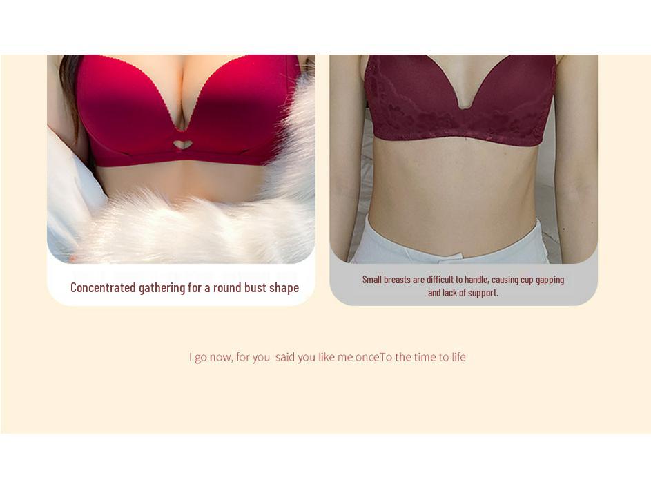 Oryginalna Czerwona Bielizna Ślubna Push-Up Zestaw Biustonosza z Bocznym Wsparciem