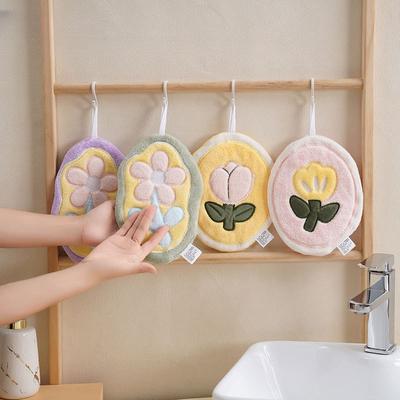 Niedliches Blumen-Taschentuch zum Aufhängen Toilette Küche Dickes Tuch Super Saugfähig Dickes Taschentuch