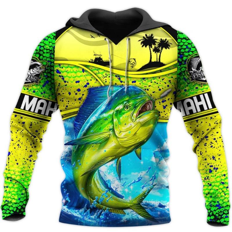 Spring Autumn Sweatshirts Fashion Fishing Men's Hoodie 3D Printing Casual Fashion Sportswear Top