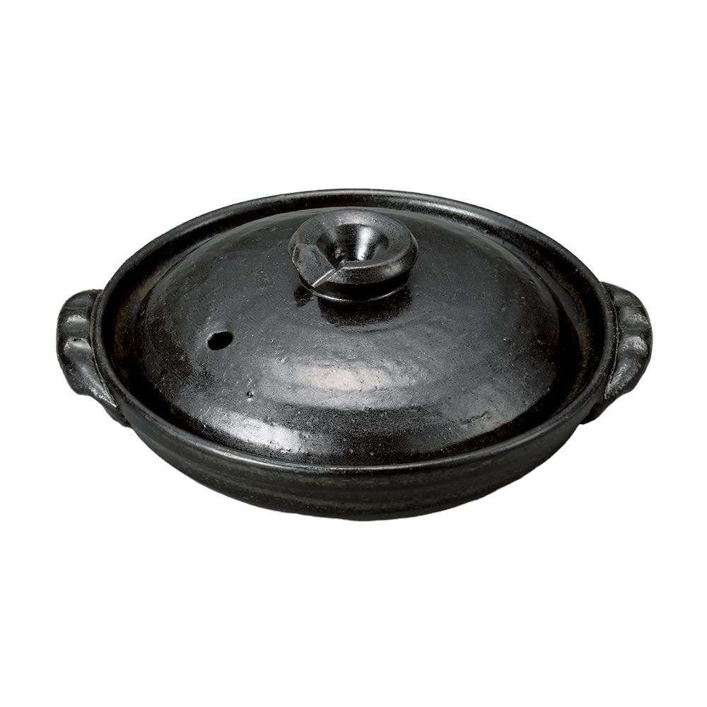 

Black glaze 5 ceramic plate Pot supplies No. (Yanagawa) [15×7cm]