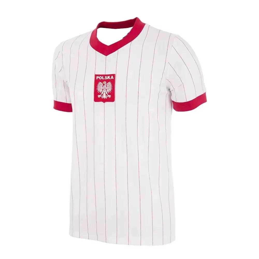 

2026 Poland 1982 Retro Football Shirt Match Jersey Summer New Quick Drying Comfortable Breathable T-shirt Family Kids Tees Soft M