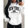 Sweat à capuche imprimé lettres créatives pour femme Multicolore Ample Sweat à capuche Y2K Street Vêtements de sport Hoodie
