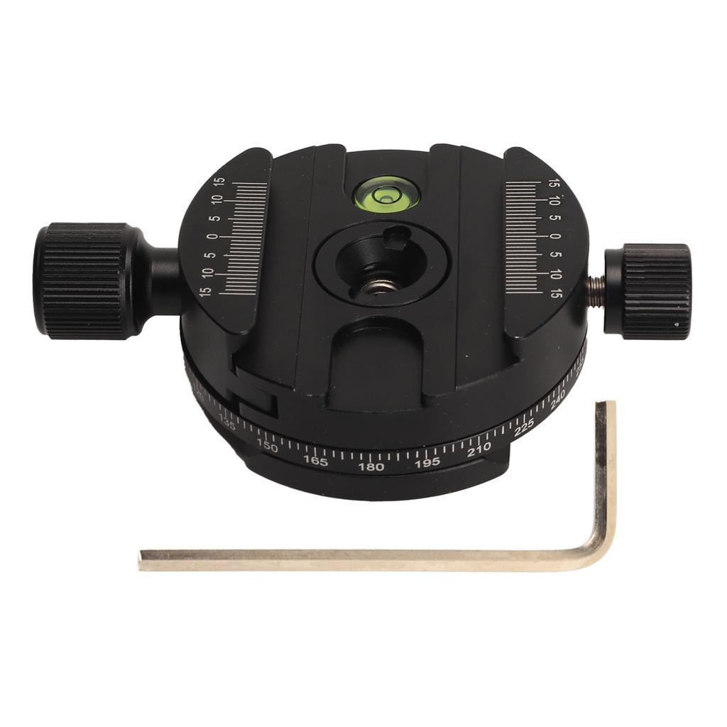 Quick Release Plate Mount 360 Degree Panorama QR Plates Mount Adapter with Bubble Spirit Level for