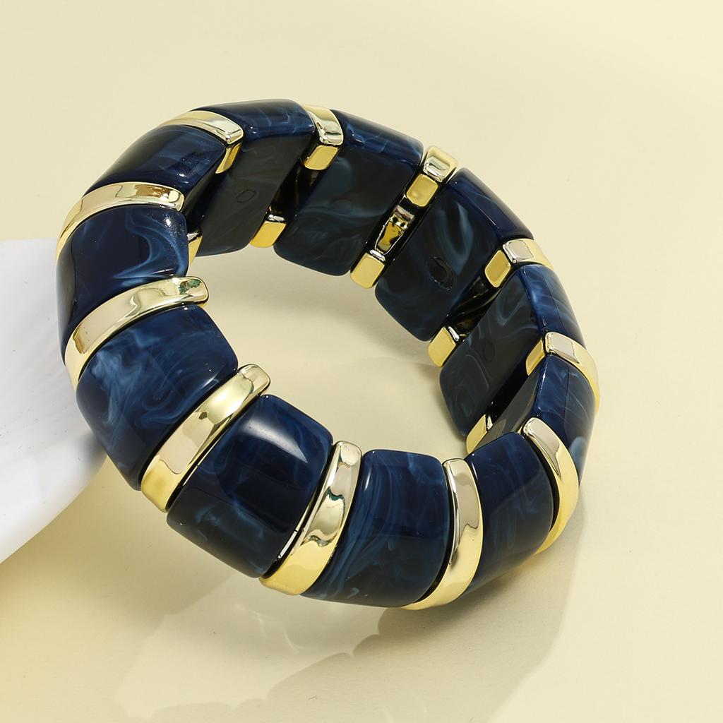 Exaggeration Punk Thick Wide Acrylic Elastic Rope Bracelet Retro Fashion Boho Bracelet Temperament Jewelry for Women