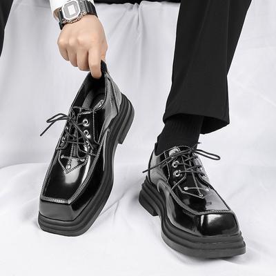Scarpe Basse da Uomo con Plateau Traspiranti Primavera Scarpe Piccole in Pelle Nuova Tendenza Moda Versatili Scarpe Business Casual Giapponesi Coreane Scarpe da Uomo da Abito
