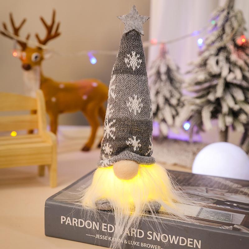 

Merry Christmas Glowing Gnome Doll Plush Elf Santa Snowman Deer Xmas Faceless Gnomes Led Light Party Supplies Home Decor Gift A9