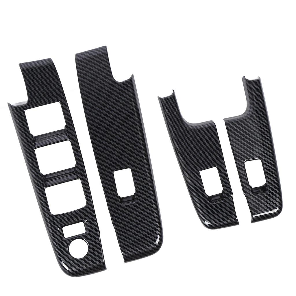 4 Pcs Car Window Control Switch Panel Cover Carbon Fiber Color Power Window Switch Panel Trim Replacement for D Max