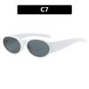 Oval simple sunglasses new sunglasses ins photo thin anti-ultraviolet sunglasses concave shape