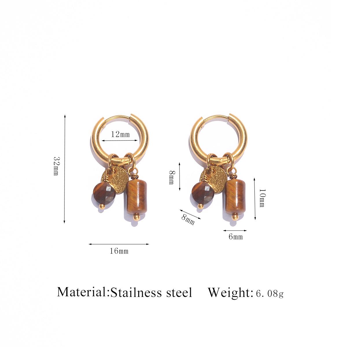 

Elegant Natural Stone Beaded Earrings - Versatile, Stylish Stainless Steel Clips