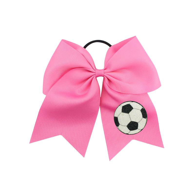 European & American World Cup Football Swallowtail Bow Hair Tie - Children's Hair Accessory