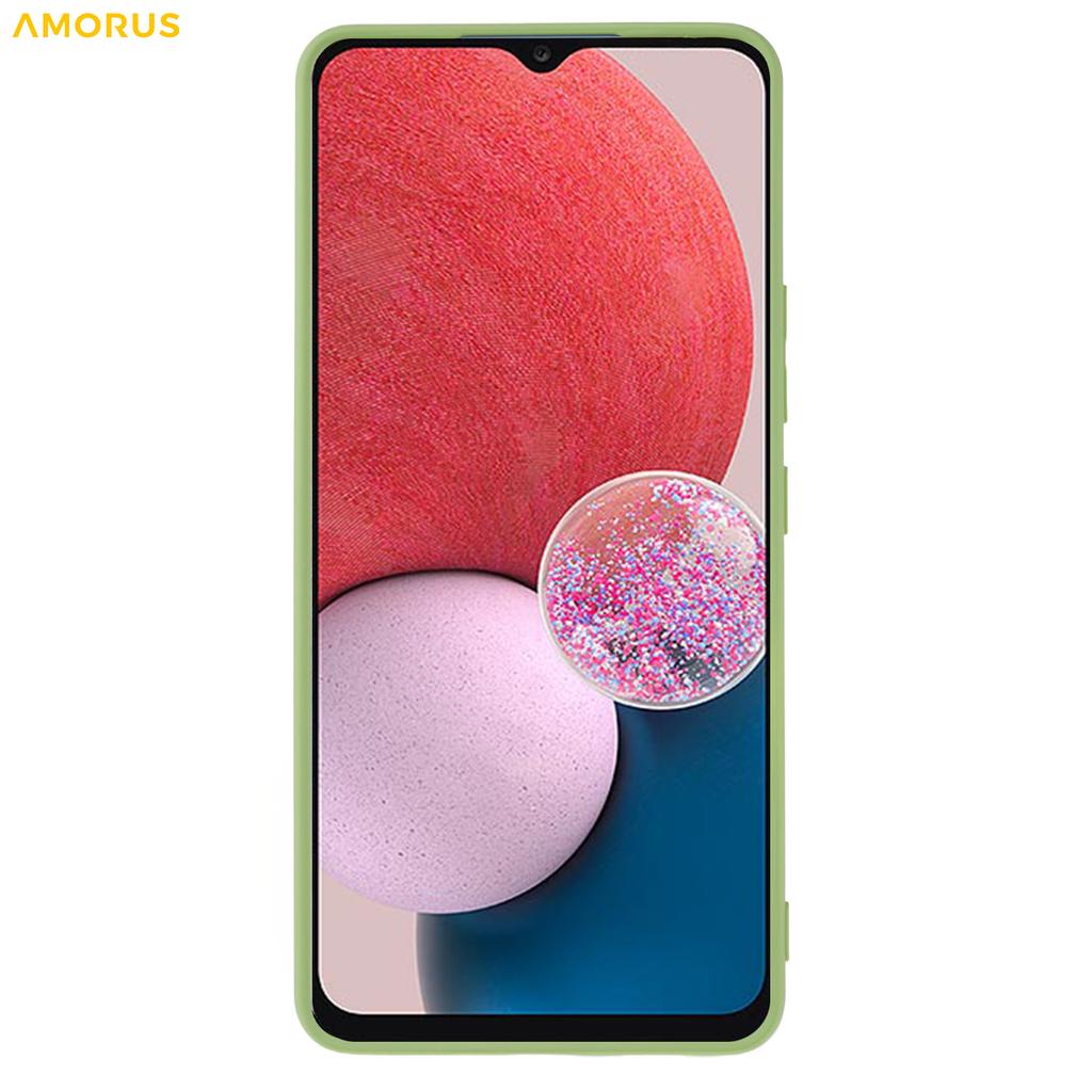 AMORUS For Samsung Galaxy A13 4G Case Precise Cutouts TPU Fiber Lining Shockproof Phone Cover