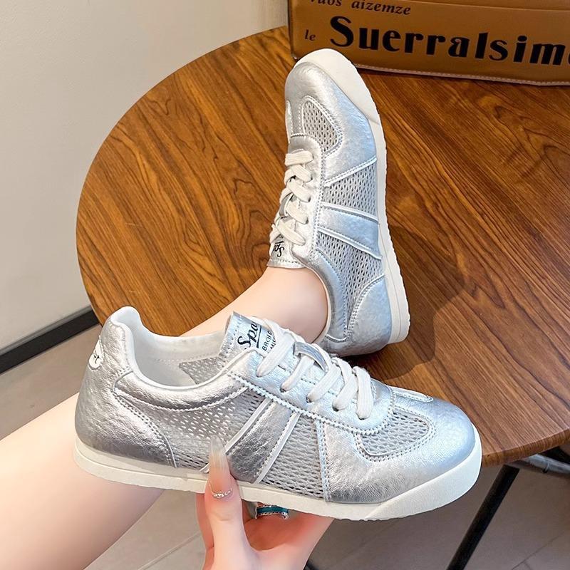 2025 summer new mesh breathable German training shoes women's versatile casual board shoes Forrest Gump shoes soft-soled flat-soled comfortable women'