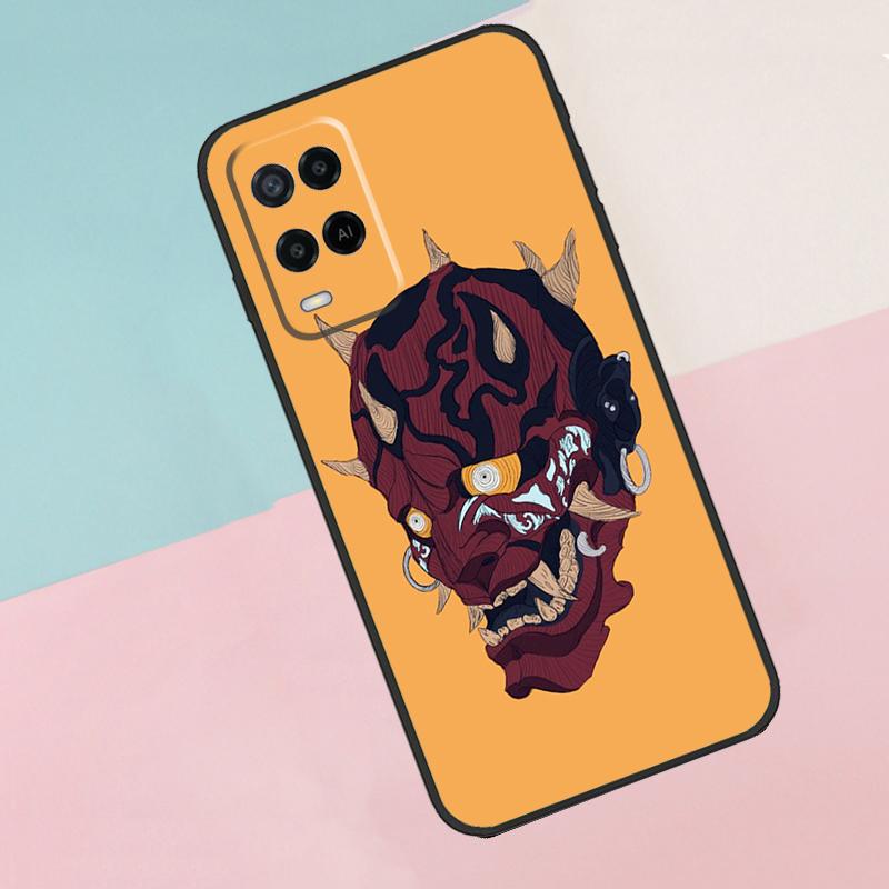 Japanese Samurai Oni Mask For Oppo A17 A77 A60 A74 A94 A54 A18 A38 A58 A78 A98 A40 A80 A16 A76 A96 A15 A57S Phone Case
