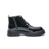 Fashion Shiny Leather Men's Boots Side Zipper Business New Style Comfortable High Top Mens Casual Shoes Classic Design Thick Soled Shoes